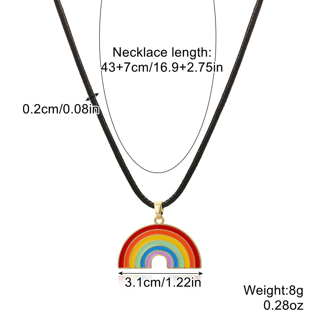 Wholesale Rainbow Clavicle Chain Multi-layer Necklace Crystal Color Pendant ACC-NE-ManYi006