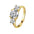 Wholesale  sterling silver 14k gold geometric zircon ring