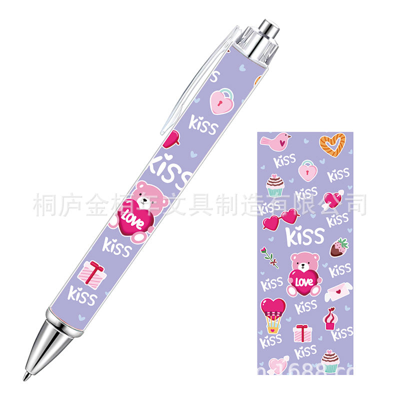 Wholesale Pink Bow Heart Roll Paper Ballpoint Pen