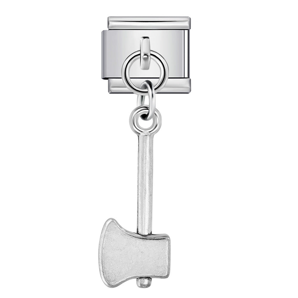 Wholesale 2PCS 9mm Italian Charm Starter Bracelets DIY Tool Shaped Pendant Stainless Steel Composable Bracelet