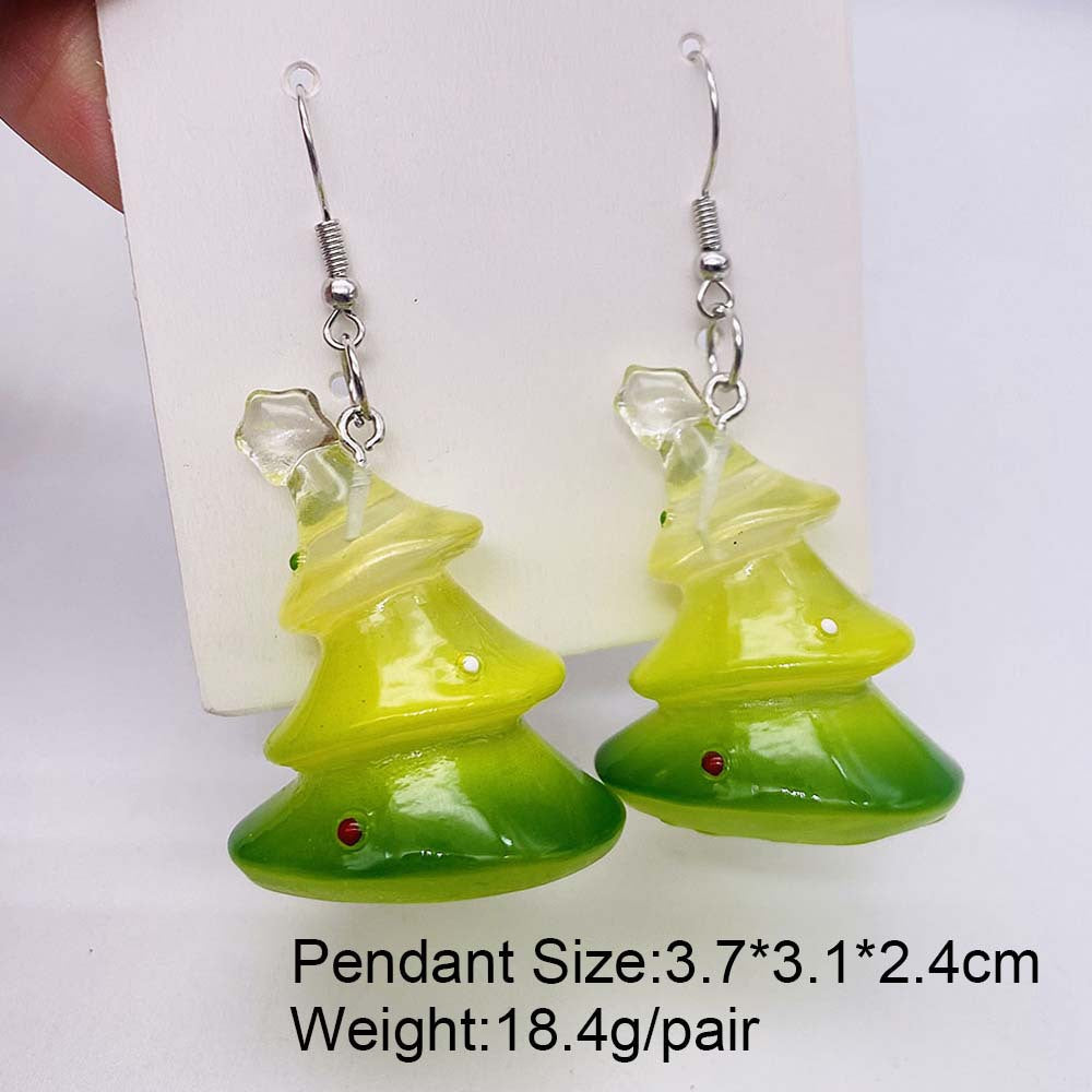 Wholesale Christmas Earrings 3D Christmas Tree Snowman Resin Earrings ACC-ES-ChenY104