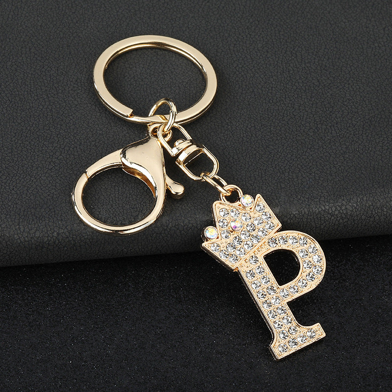 Wholesale  English letters encrusted diamond keychain