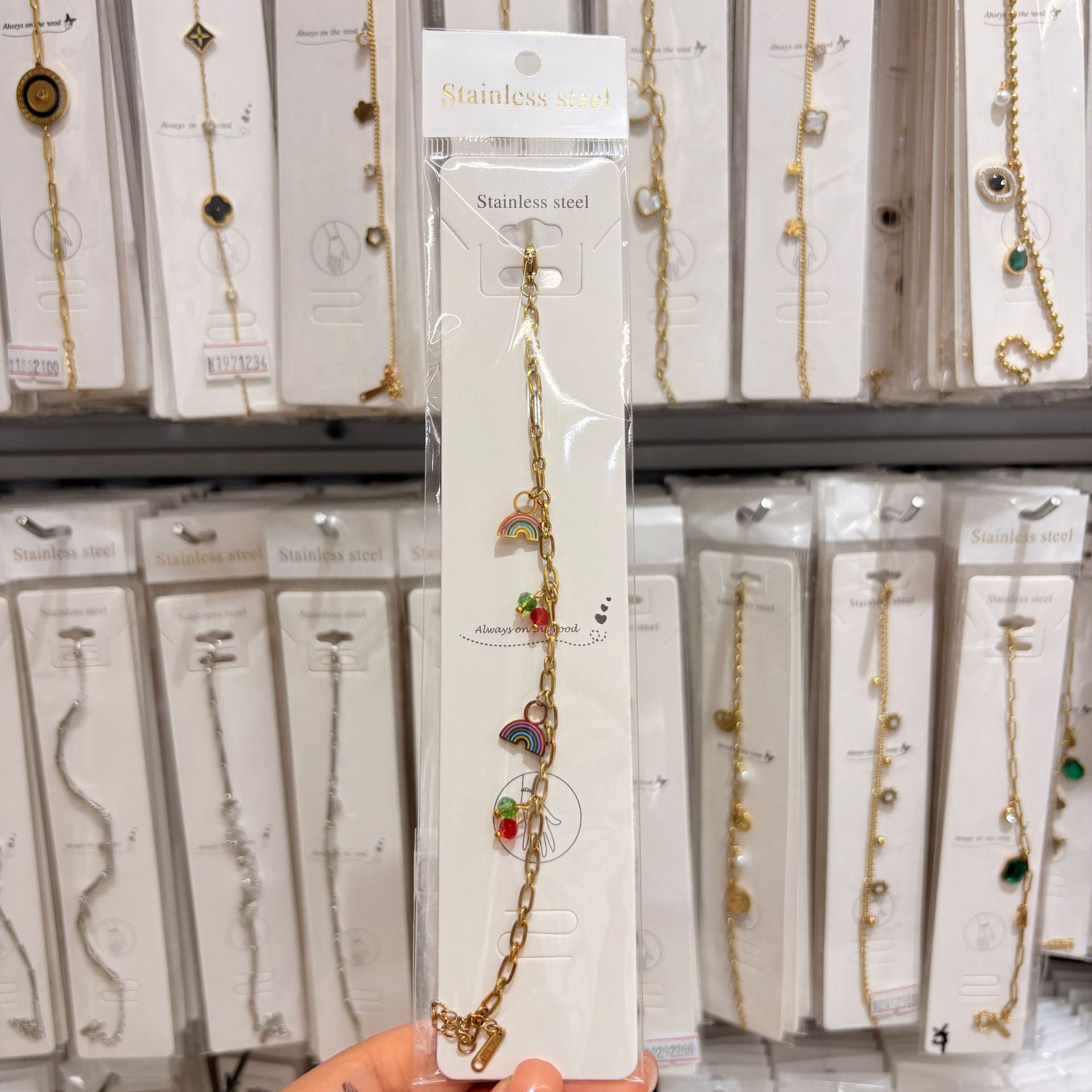 Wholesale Fashion Double Layer Titanium Steel Fruit Bracelet Gold-Plated Chic Gift