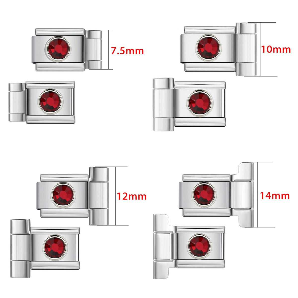 Wholesale Stylish Watch Band Connector Round Zircon Stainless Steel DIY Bracelet Charm Jewelry Accessory for Boutique Resale