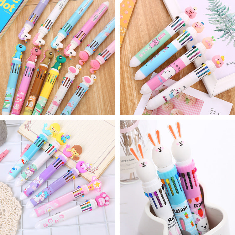 Wholesale ten color round press plastic ballpoint pens ACC-PN-Liuj011