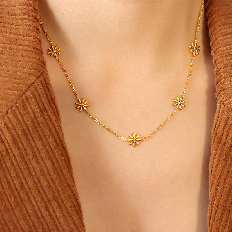 Wholesale Elegant  Design Titanium Steel Gold Plated Necklace Trendy Jewelry Accessory for Gift or Resale