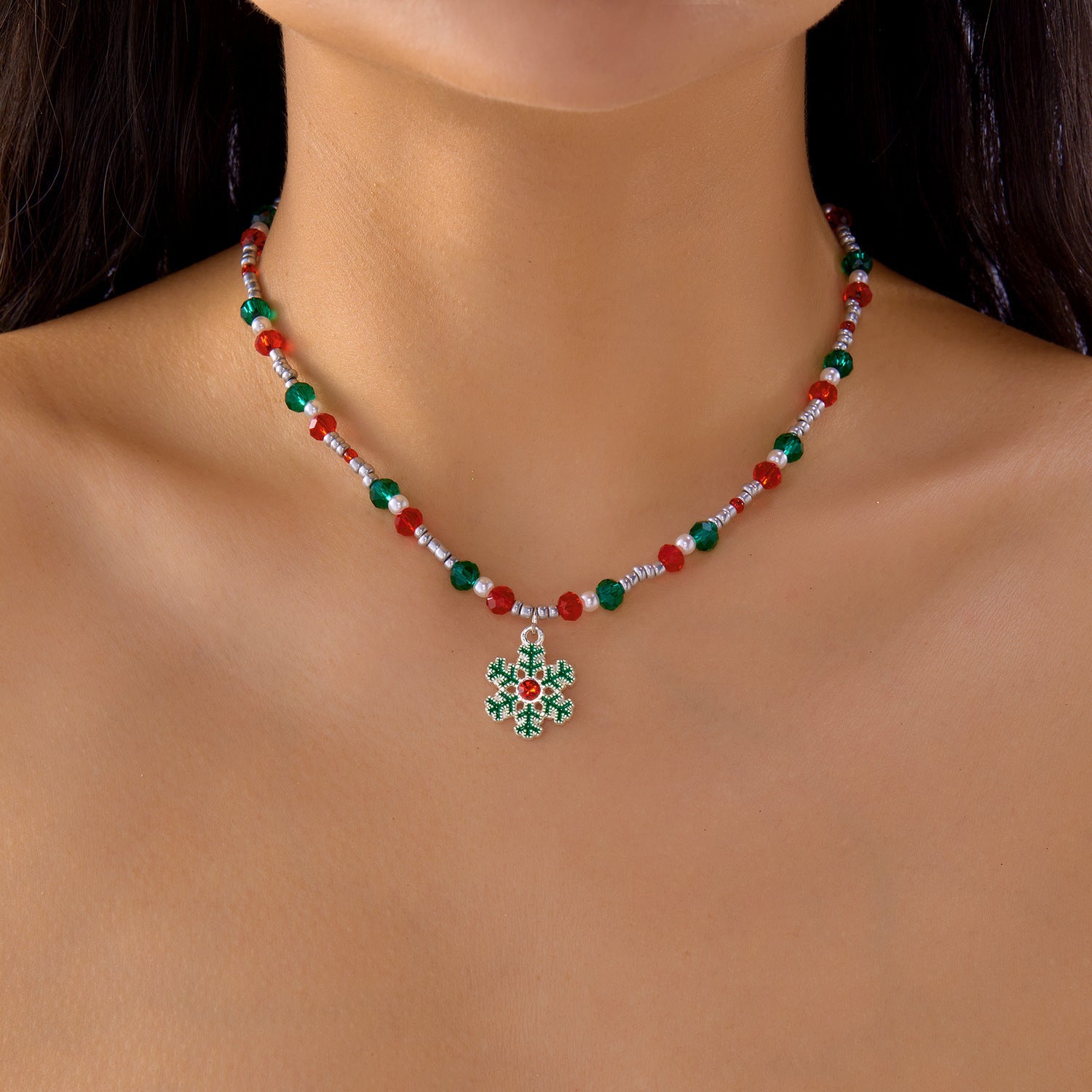 Wholesale  Christmas Handmade Colorful Beaded Necklace