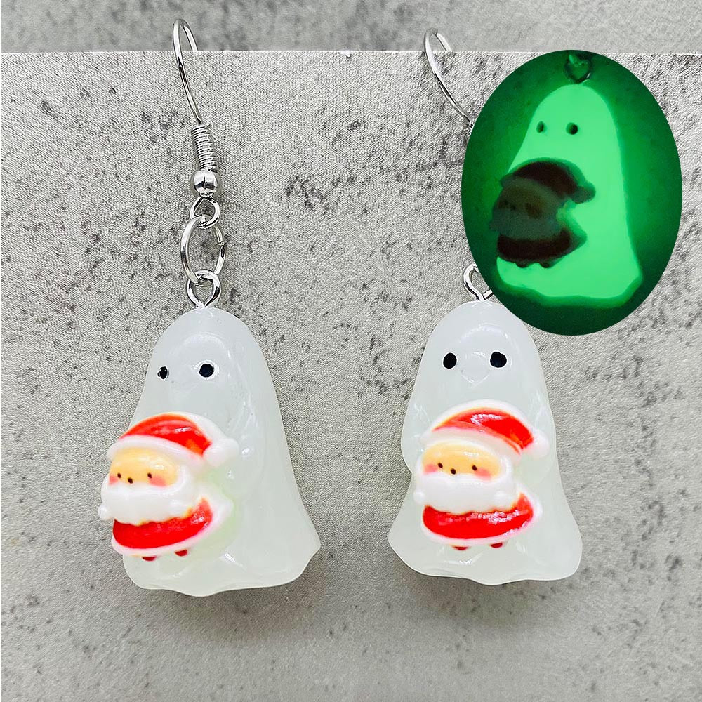 Wholesale New Christmas 3D Stereo Luminous Ghost Christmas Tree Earrings ACC-ES-ChenY103