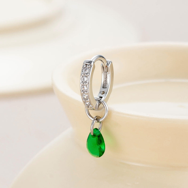 Wholesale Single Diamond Earrings Zircon Pendant Earrings ACC-ES-HengSen002