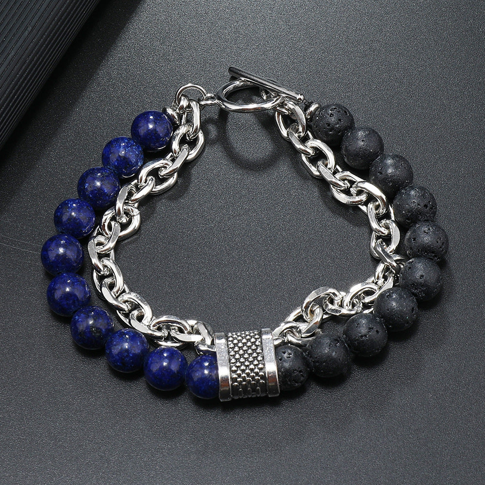 Wholesale  3PCS Men' s beaded natural stone bracelet