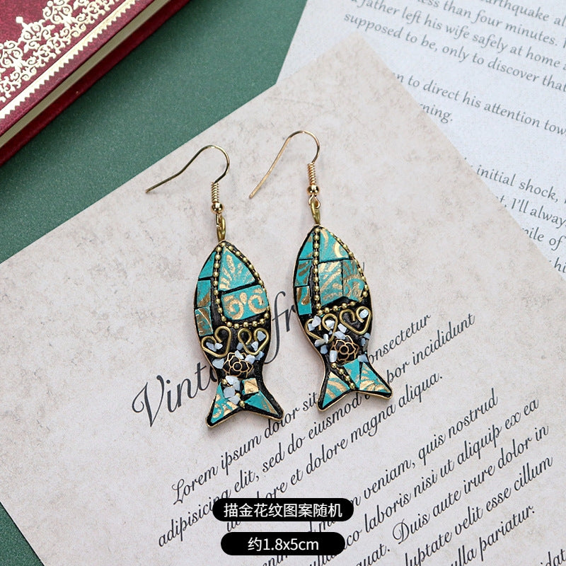 Wholesale Retro Nepal Style Handmade Dangle Earrings,  Trendy Fashion Accessory for Party or Everyday Wear
