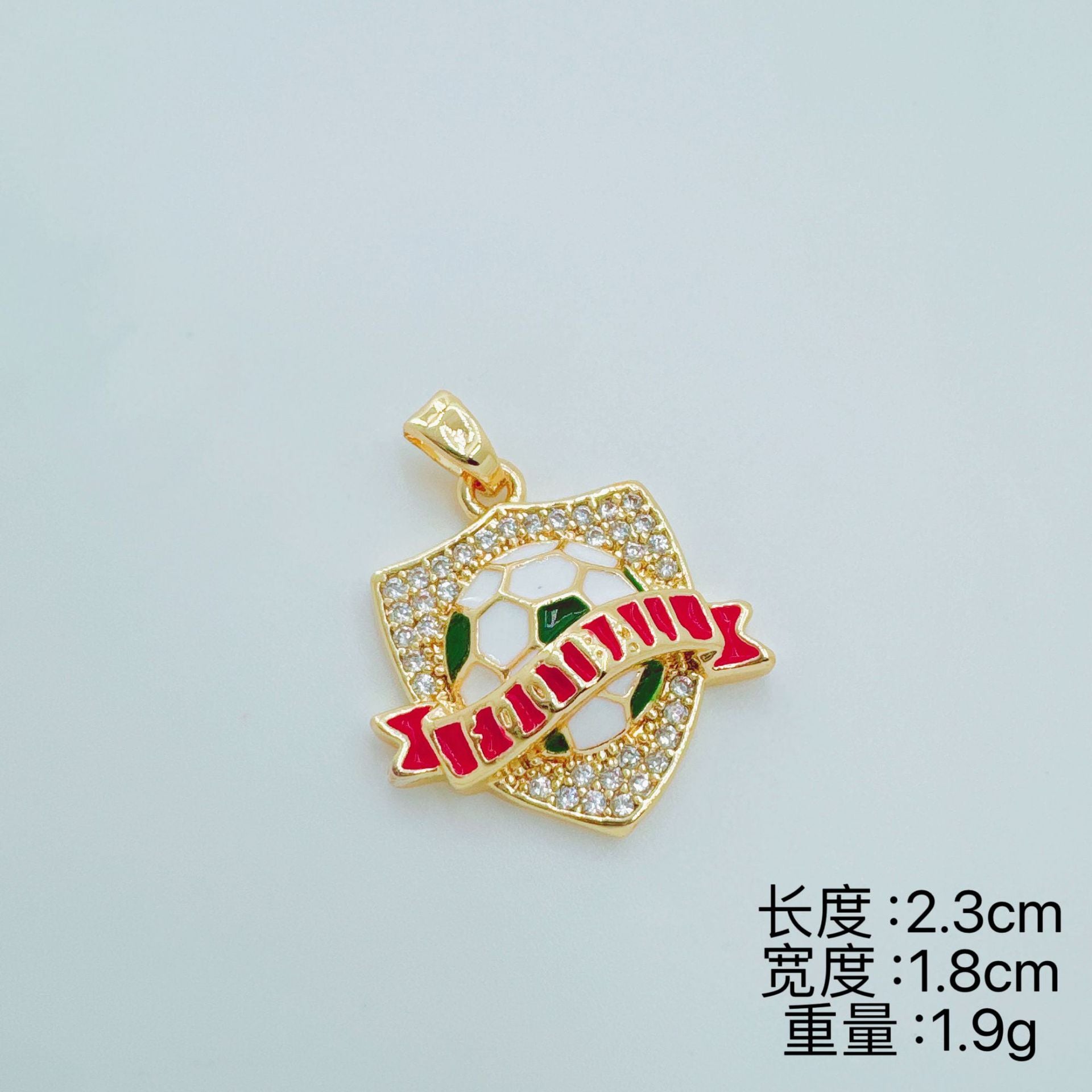Wholesale Soccer Football Drop Pendant Gold Tone Enamel Charm Car Key Accessory Gift