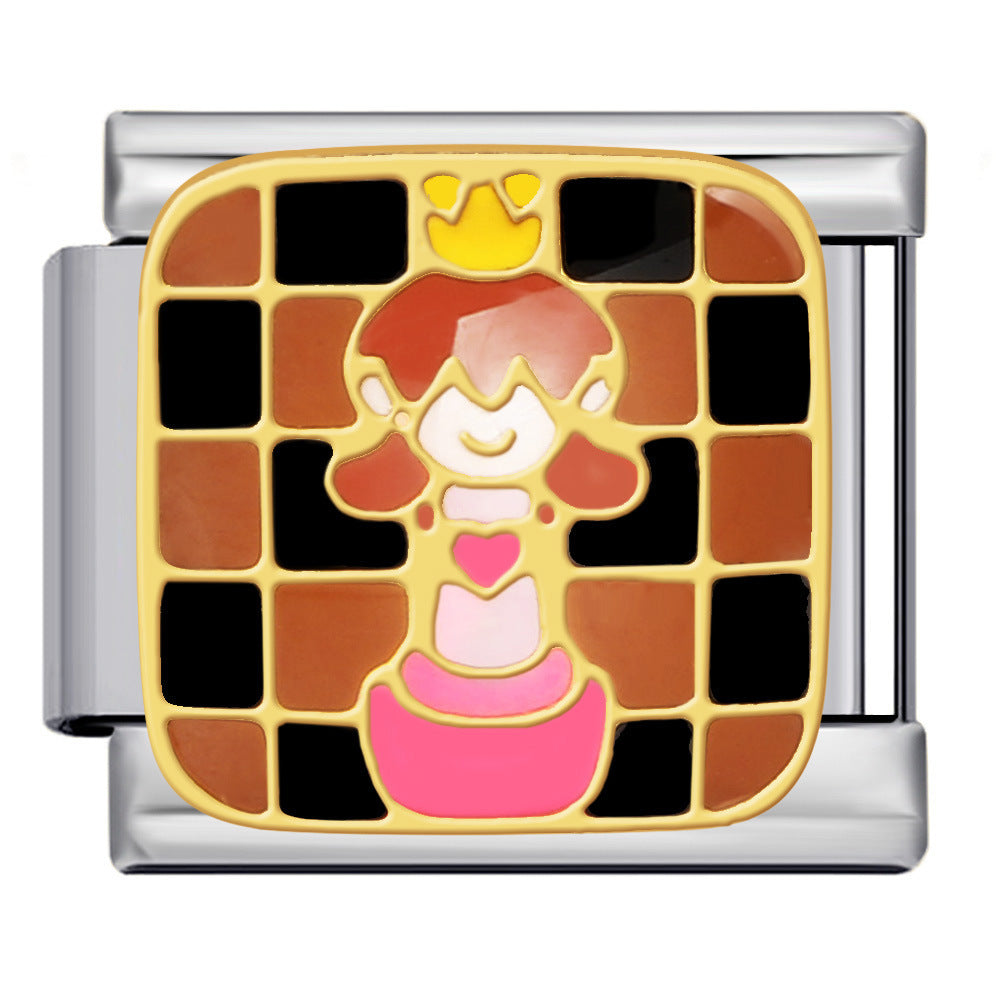 Wholesale 5pcs Italian Charm Bracelet 9mm DIY Splicing Chess Elements Stainless Steel Composable Bracelet