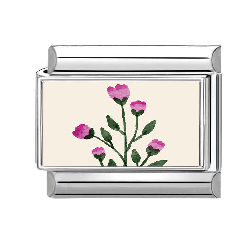 Wholesale Italian Charm Bracelet 9mm DIY Splicing Flower Stainless Steel Composable Bracelet