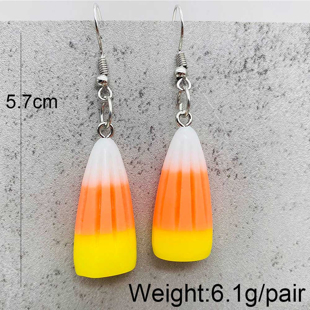 Wholesale Thanksgiving  Colorful Three-Dimensional Corn Candy Pendant Earrings
