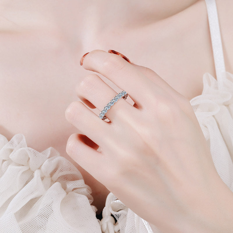 Wholesale 925 Sterling Silver Hand Jewelry for Women Pt950 Gold Plated Moissanite Ring ACC-RS-XinDeyi002