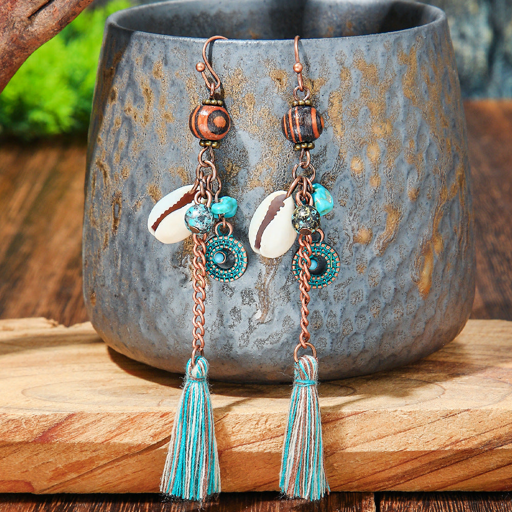Wholesale Crystal Bohemian Tassel Earrings Vintage Style Women Jewelry Accessory for Everyday Gift