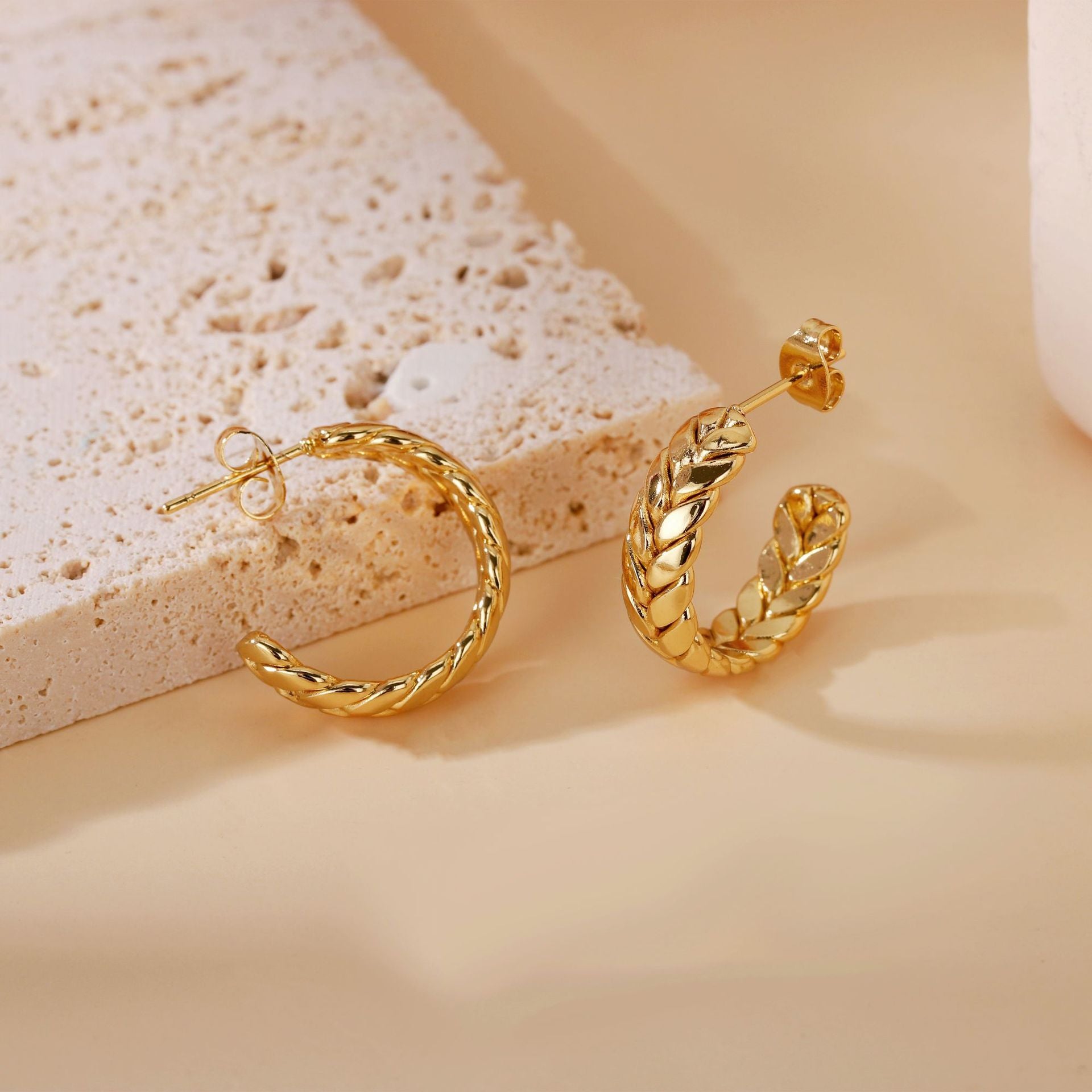 Wholesale Titanium Steel Wheat Ear Earrings