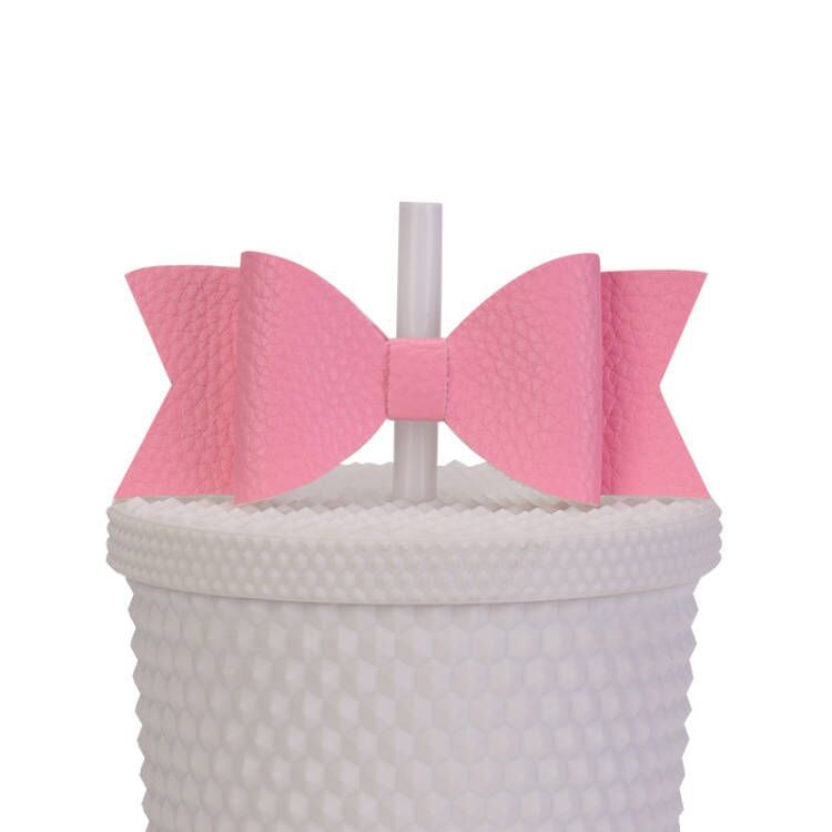 Wholesale Bow  Straw Tube Cap Synthetic Leather Cup DIY Straw Accessories Straw Cover ACC-SCR-MaiGuo002