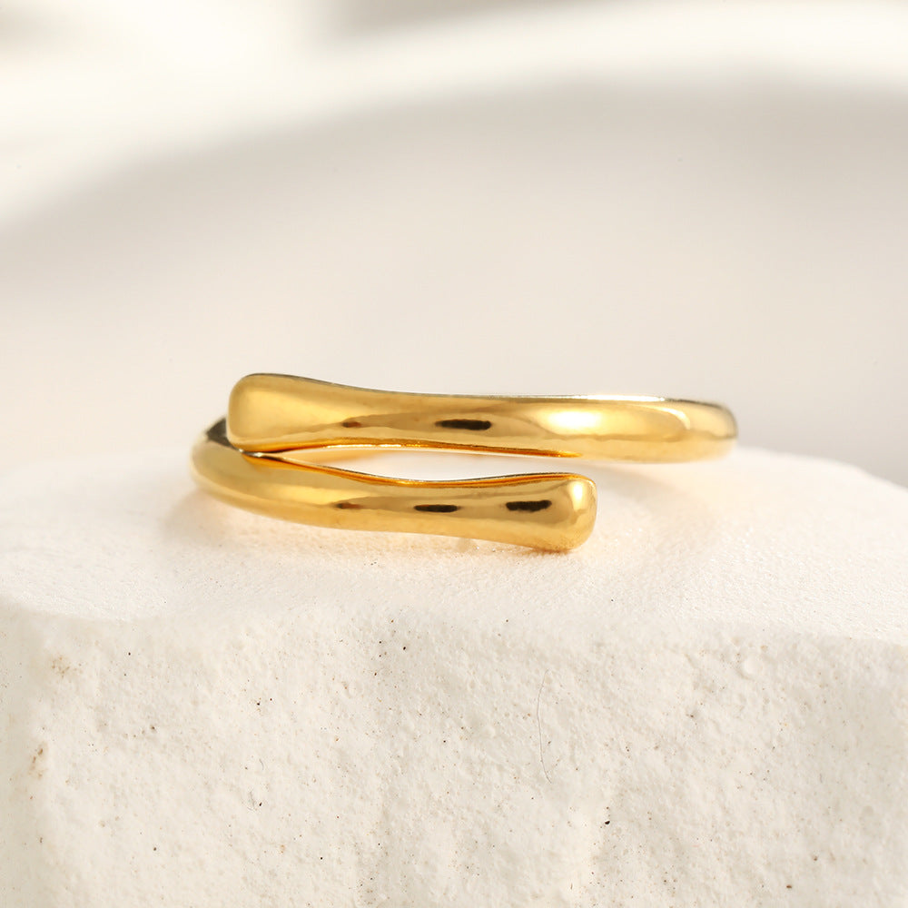 Wholesale Stainless Steel  Irregular Ring Line Ring Hollow Rings  ACC-RS-TaiMei006