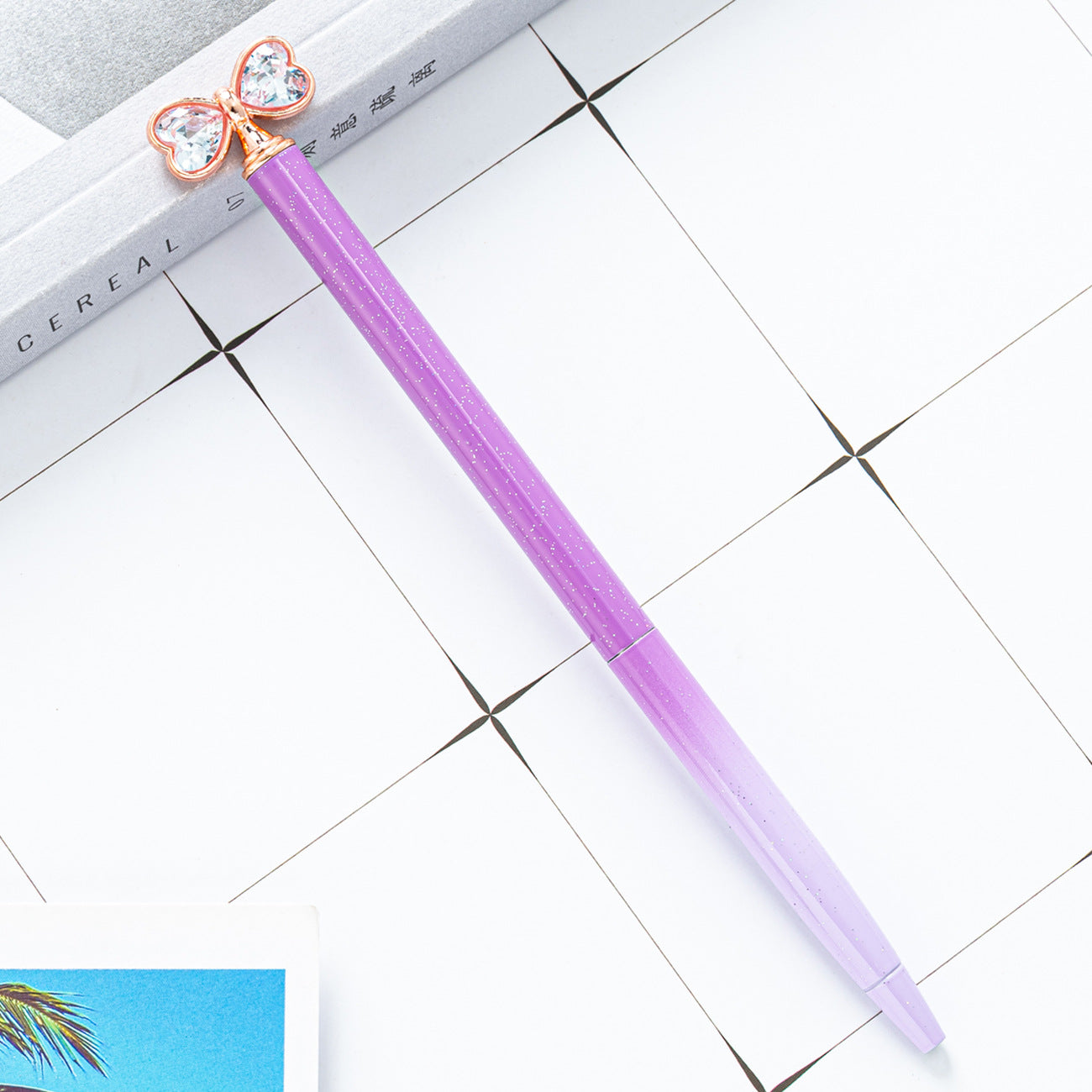 Wholesale Bow ball point pen cartoon cute high color value diamond crystal pen