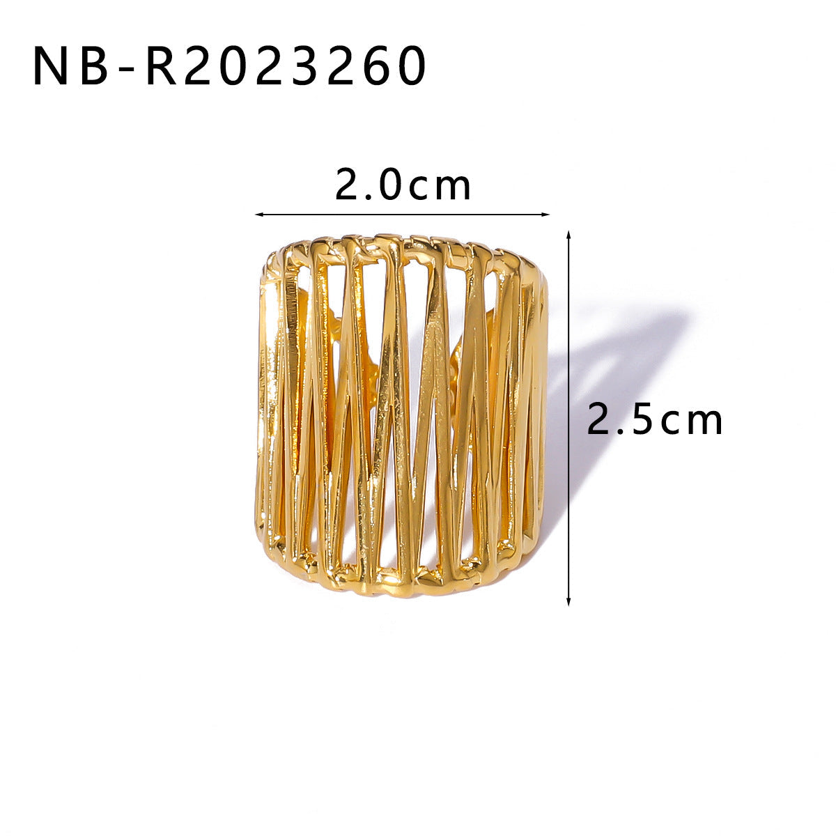 Wholesale geometric irregular water drop line hollow titanium steel  ring