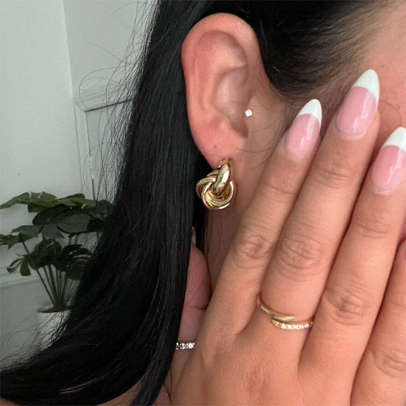 Wholesale Retro Circle Stainless Steel Earrings ACC-ES-RuiX008