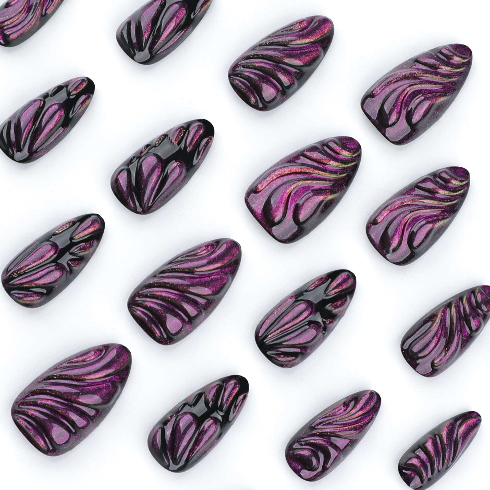 Wholesale 24 Pieces/box Butterfly Water Drop Cat Eye Nails Kits Nail Stickers