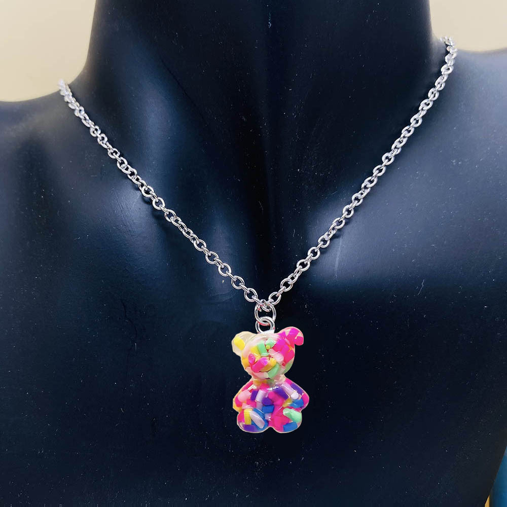 Wholesale 3D Bear Heart Resin Earrings ACC-ES-ChenY091