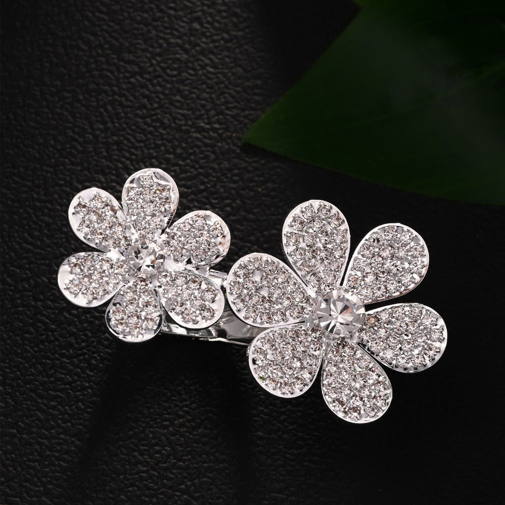 Wholesale Petal Ring Women's Index Finger Rhinestone Opening Ring