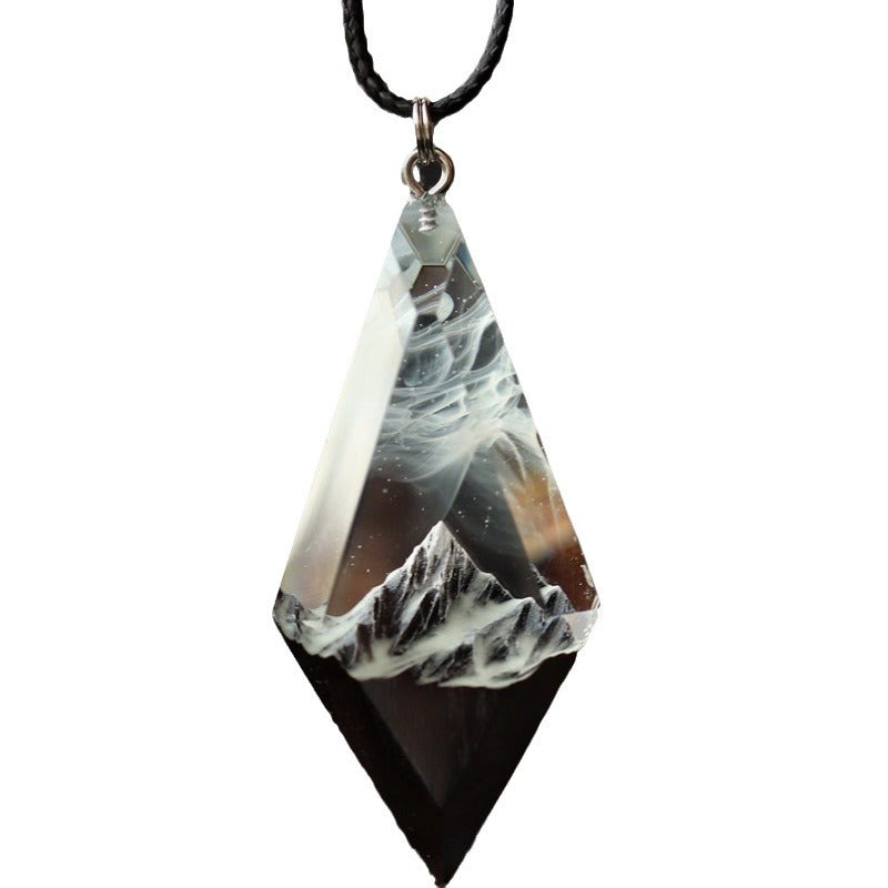 Wholesale Snow Mountain  Resin Luminous Necklace