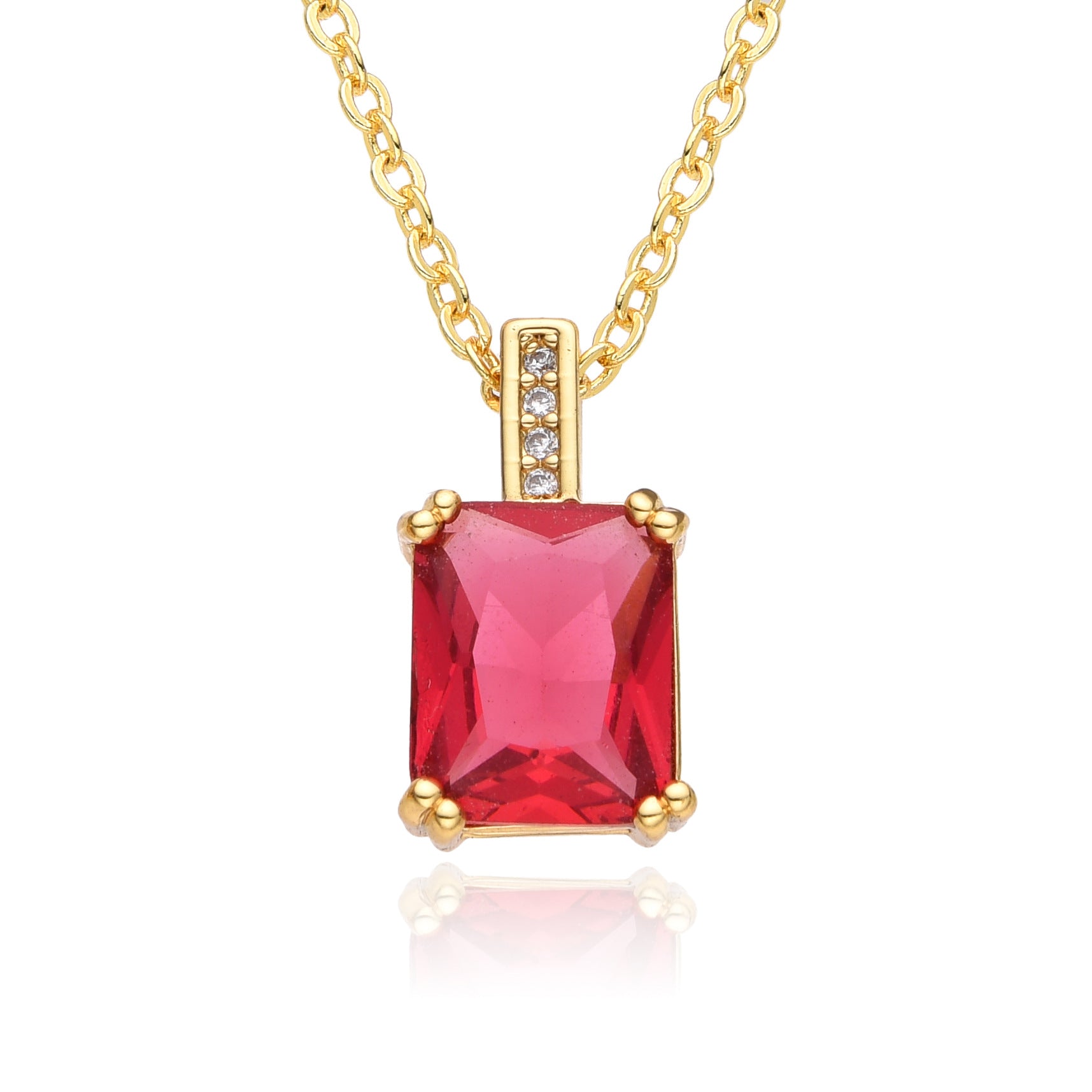 Wholesale Square zircon necklace  simple clavicle chain light luxury clavicle chain