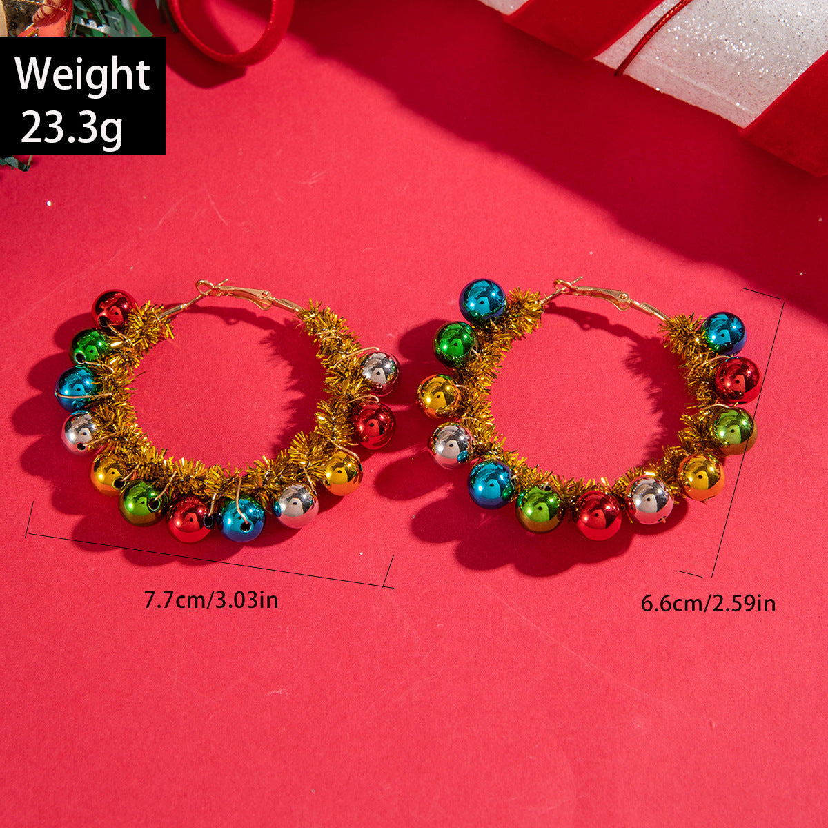 Wholesale  Christmas color earrings beads earrings