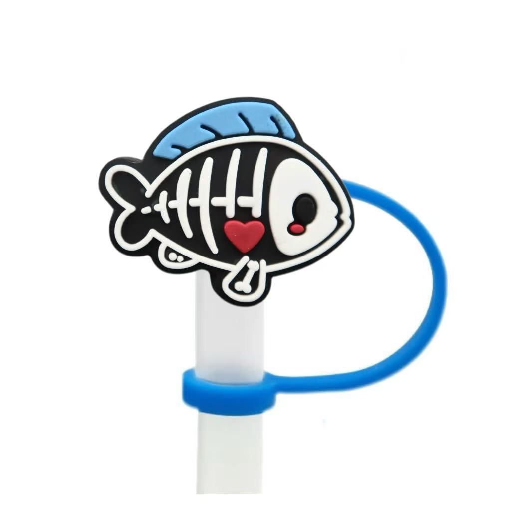 Wholesale 10pcs  themed animal skull shapes Straw Cover Straw Tube Cap