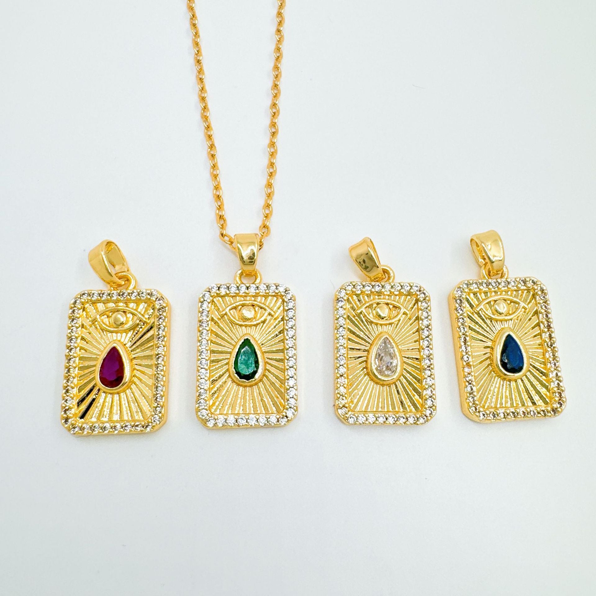 Wholesale Gold Plated Copper Tarot Card Pendant Vintage Style Fashion Accessory for DIY Jewelry Making