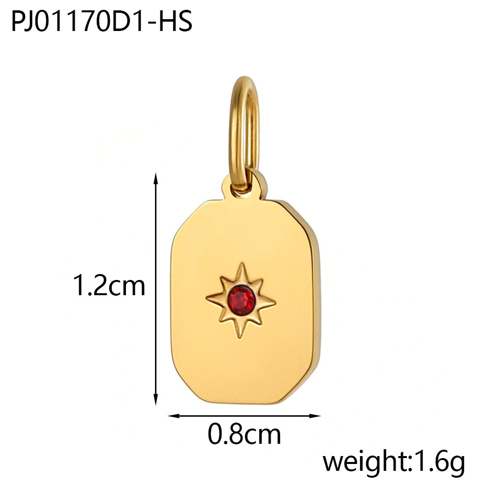 Wholesale Stainless Steel Tag December Zircon Diy Pendant