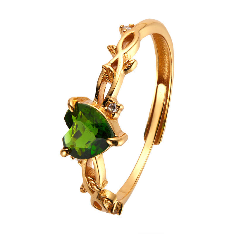 Wholesale S925 Sterling Silver Natural Topaz Pomegranate Amethyst Ring
