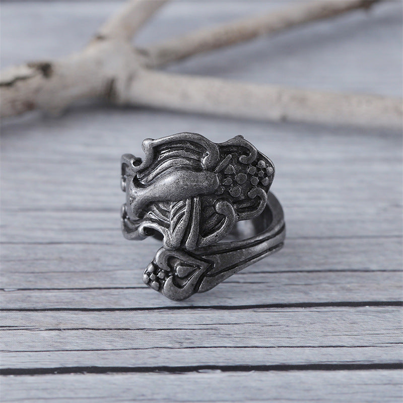 Wholesale Retro Sunflower Ring Zinc Alloy Electroplated Adjustable Open Ring For Boutique Resale
