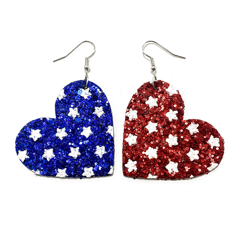 Wholesale  Independence Day Leather Earrings