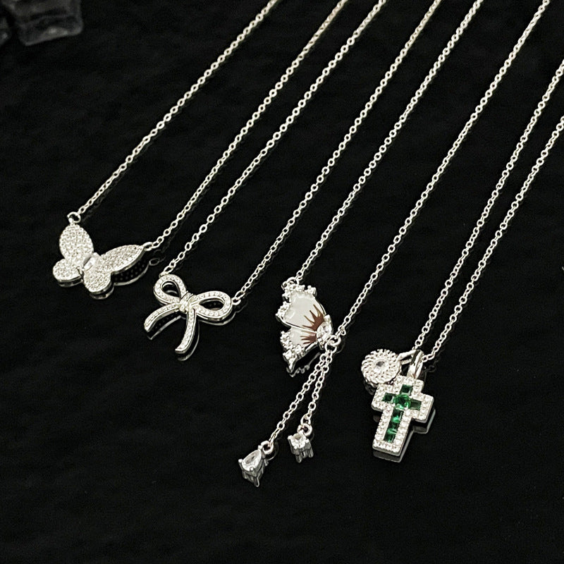 Wholesale  Butterfly Tassel  Cross Necklaces