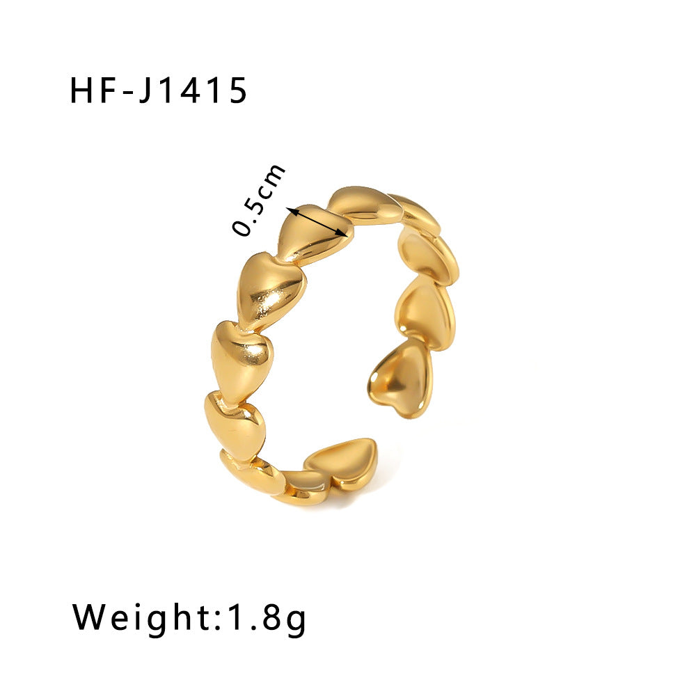 Wholesale Leaf Geometric Hollow Flower 18k Gold Plated Snake Shaped Titanium Steel Ring Stainless Steel ACC-RS-Xiny002