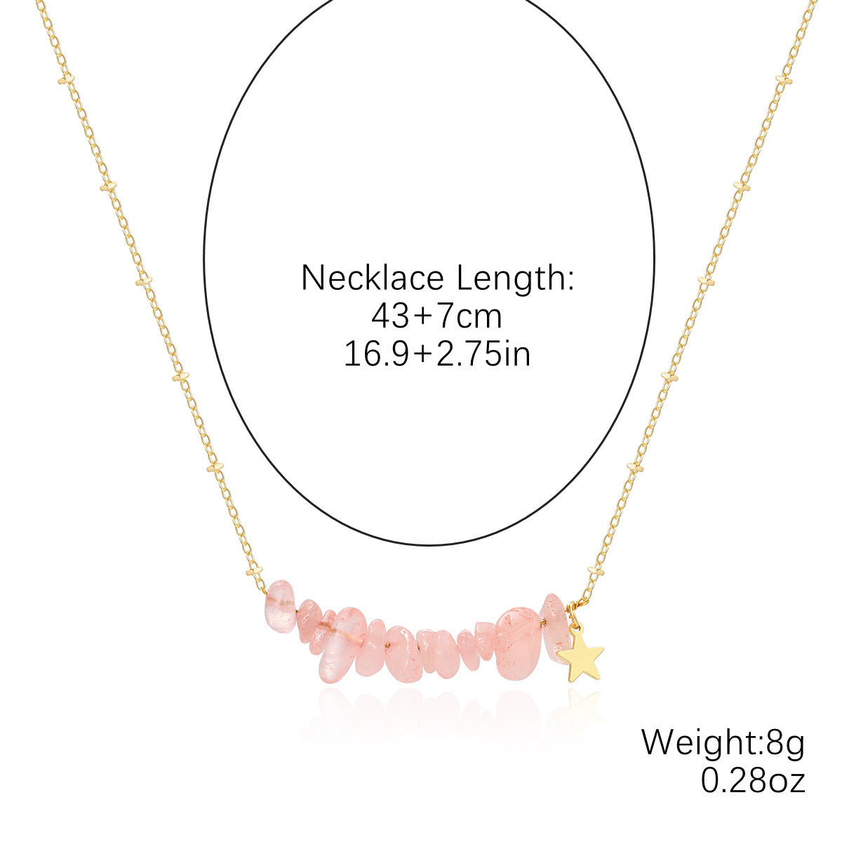 Wholesale  Necklace Bohemian Style Colorful Gravel Ins Necklace Women' s Natural Stone Beaded Necklace