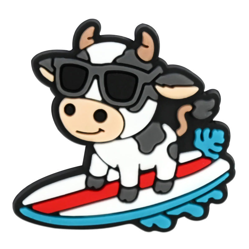 Decorazione casuale all'ingrosso della fibbia della scarpa in gomma morbida del PVC di serie del leopardo del fumetto da 100 pezzi