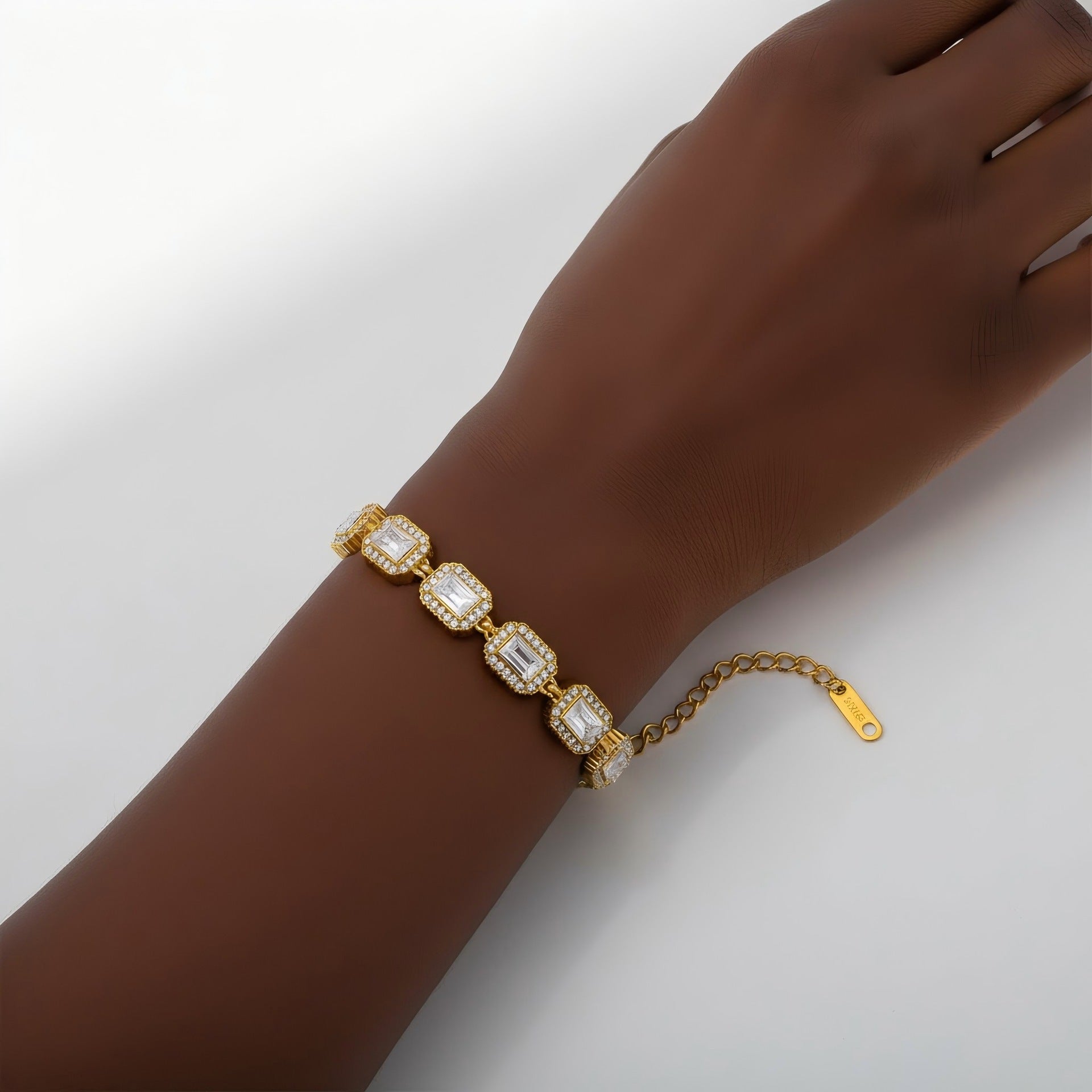 Wholesale Diamond stainless steel bracelet fashionable versatile high-end feel multi-stone