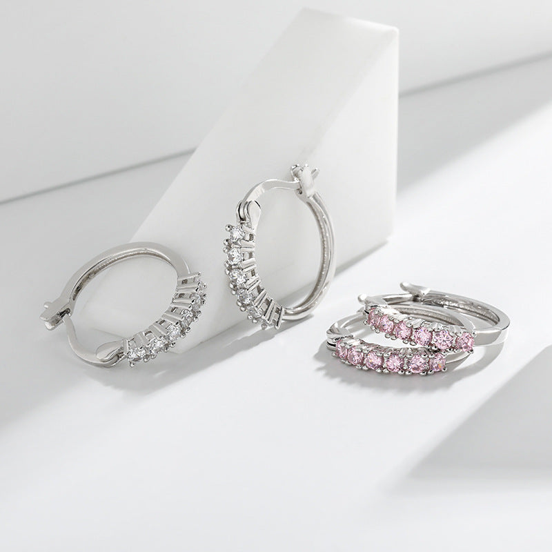 Wholesale  Diamond Ear Buckle  Colorful Sapphire Earrings