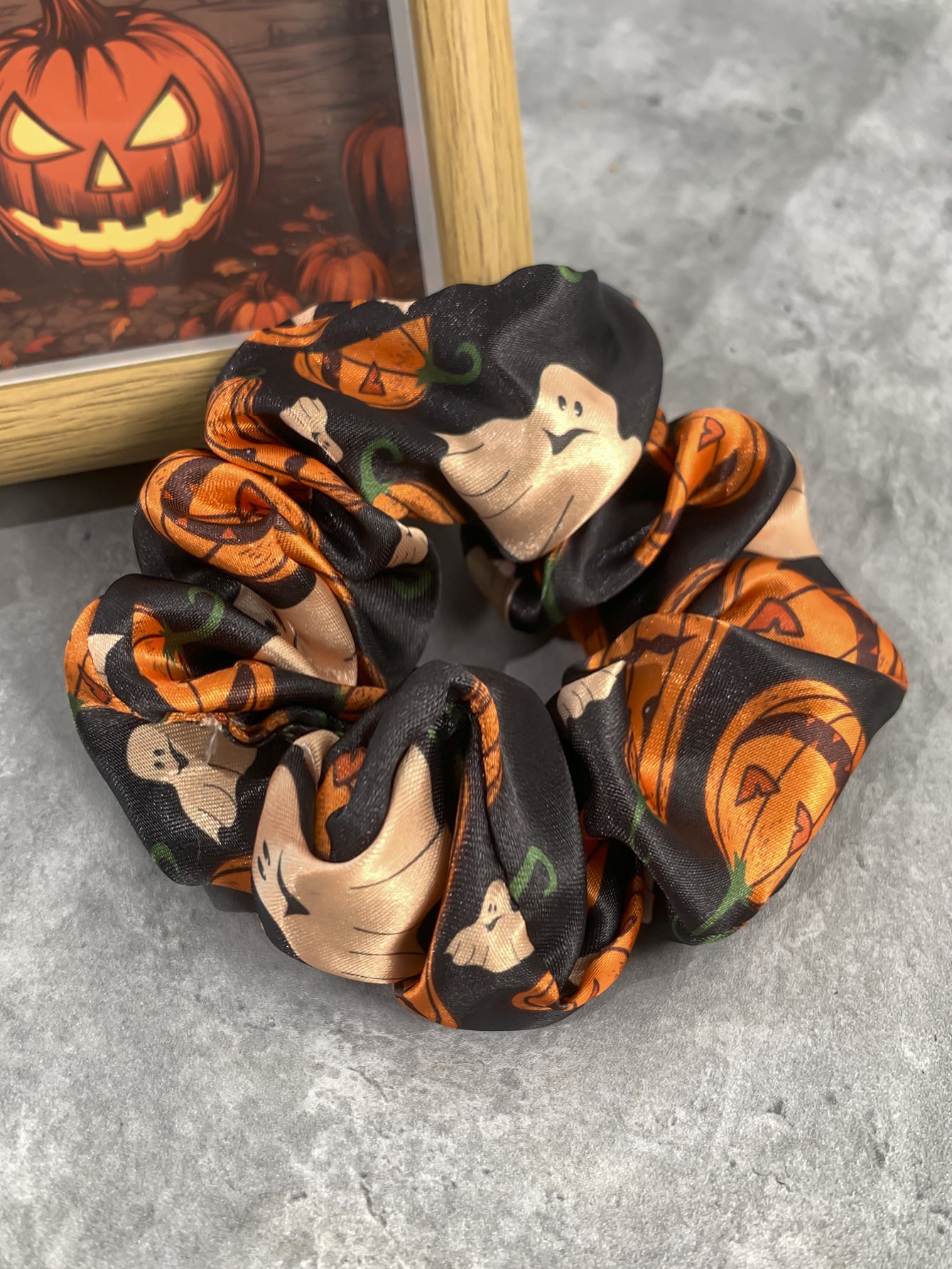 Wholesale Halloween Pumpkin Ghost Bat Large Intestine Hair Scrunchies ACC-HS-Mulin006