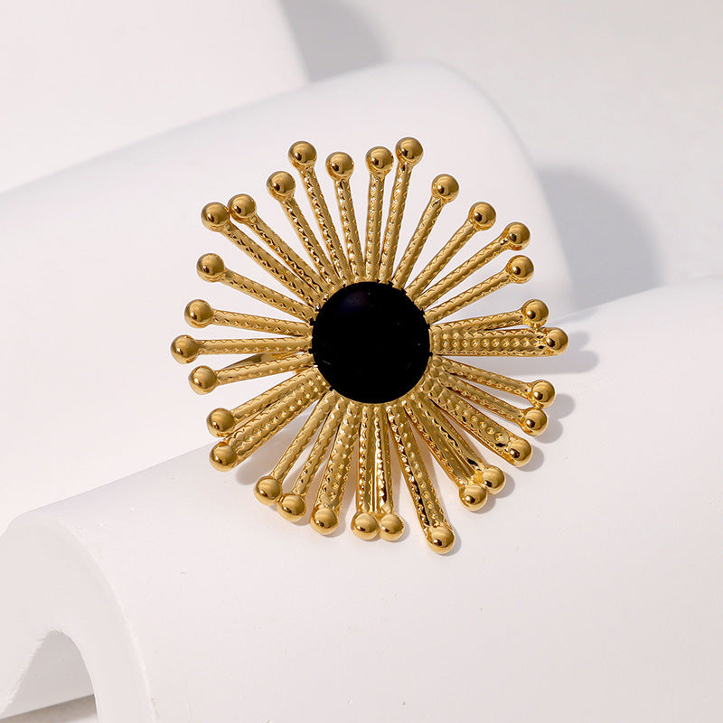 Wholesale Geometric Gold Plated Stainless Steel Open Ring