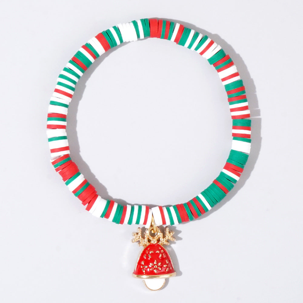 Wholesale Christmas Alphabet Apple Copper Beads Ceramic Beaded Bracelet Set ACC-BT- GWL001