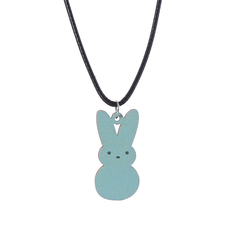 Wholesale Easter Bunny Wooden Earrings Necklaces