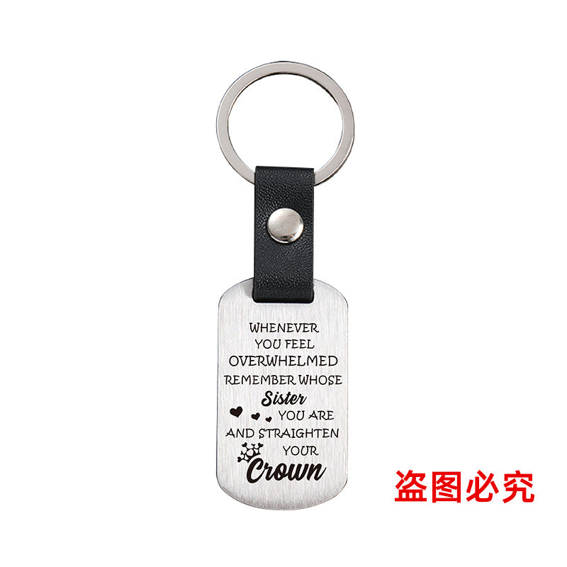 Wholesale Gifts for Friends Sisters Metal Leather Keychains ACC-KC-GangGu030